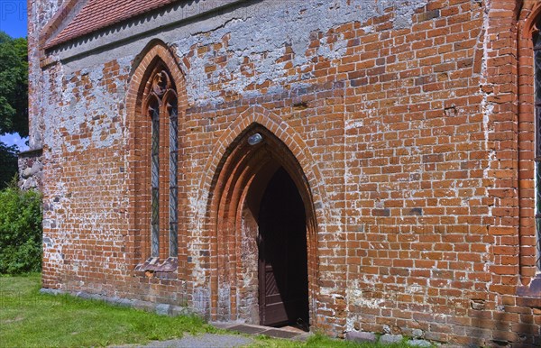 Mecklenburg-Western Pomerania Mecklenburg Lake District Sietow Village Church Side Entrance