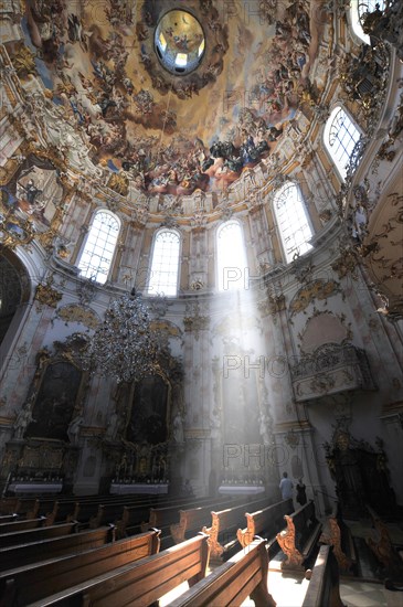 The dome in the abbey church of the Benedictine monastery of Ettal