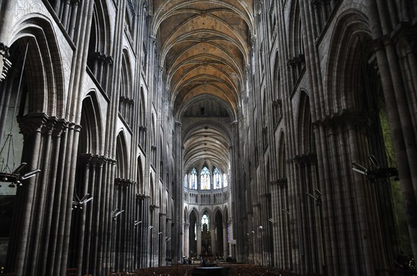 Nave of the Gothic Cathedral of Rouen