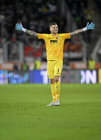 Goal celebration Goalkeeper Rafal Gikiewicz FC Augsburg FCA