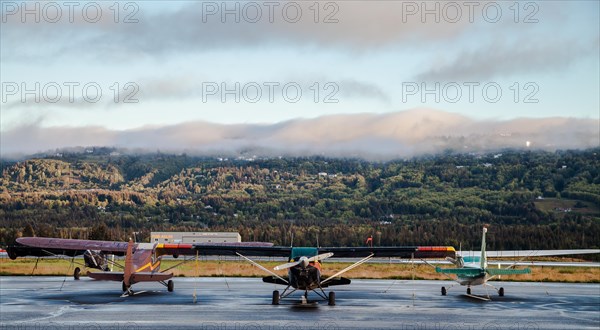 Small aircraft at the airfield in Homer