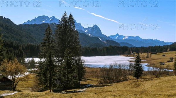 Lake Wagenbruechsee or Geroldsee in Upper Bavaria