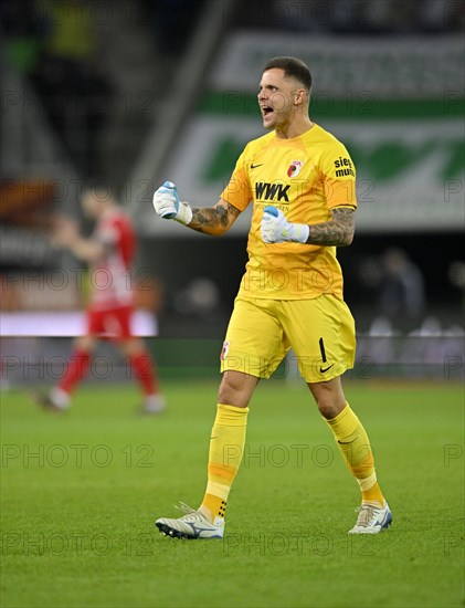 Goal celebration Goalkeeper Rafal Gikiewicz FC Augsburg FCA