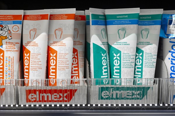 Sales shelf elmex toothpaste