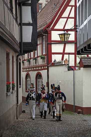 Napoleonic troops around 1808 during a patrol at a festival in Gengenbach