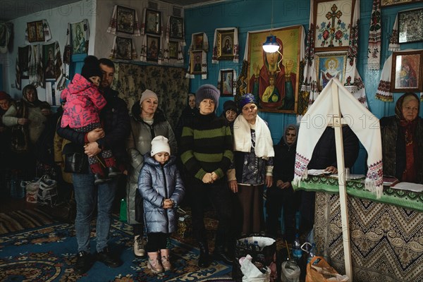 Water consecration on the day of the Epiphany in a classroom of the school of the village Kotlyarewe