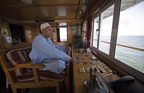 Egyptian captain on the bridge