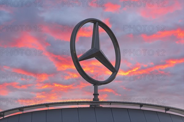 Mercedes star on Mercedes Benz branch building
