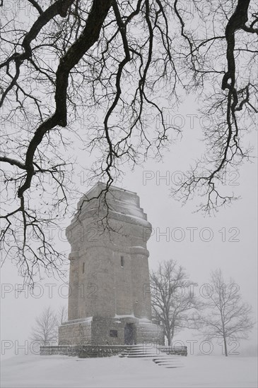 Bismarck Tower near Augsburg in winter