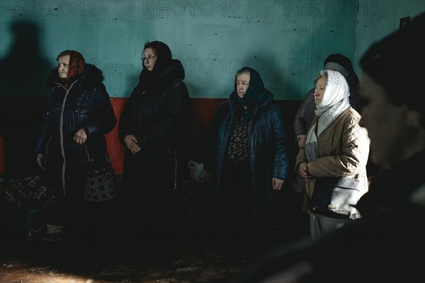 Water consecration in the destroyed church in the village of Novohrihorivka. The small village was almost completely destroyed during the fighting