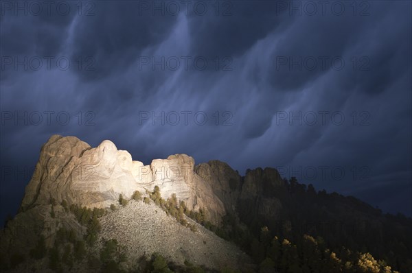 Storm clouds over Mount Rushmore National Memorial