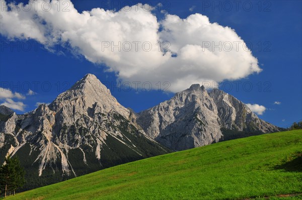 View from Lermoos to Ehrwalder Sonnenspitze