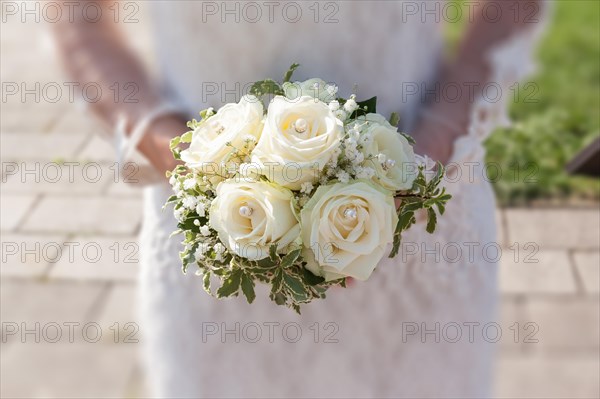 Bridal Bouquet of White Roses