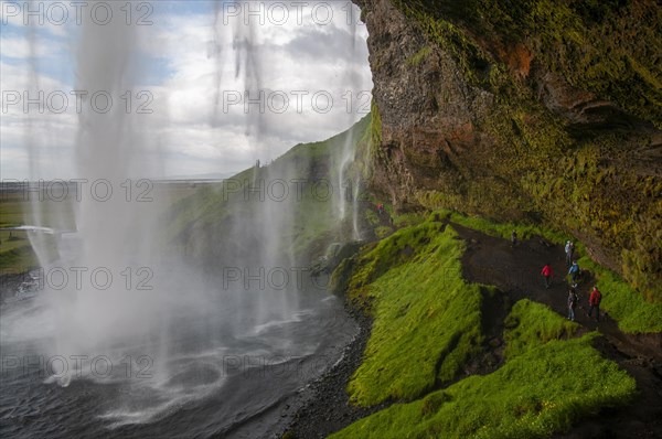 The Seljalandsfoss waterfall on the Seljalandsa river in the south of Iceland