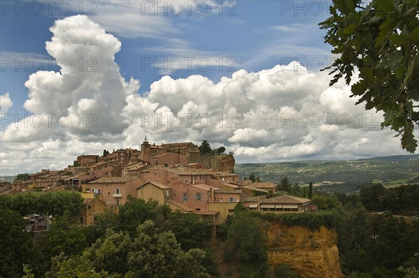 View of the commune of Roussillon in the Luberon