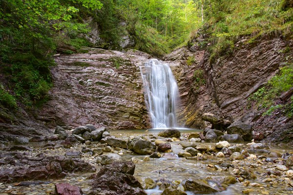 Waterfall in the Schleifmuehlenklamm gorge near Unterammergau