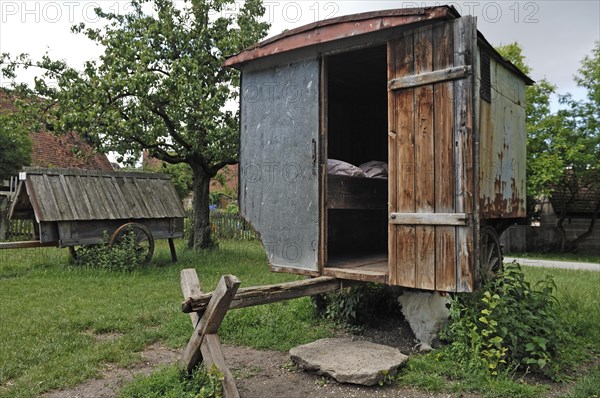 Old shepherds carts in the Franconian Open Air Museum