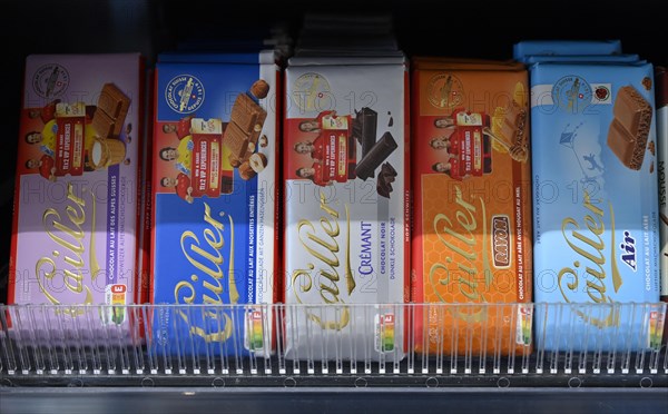 Sales shelf Cailler chocolate bars