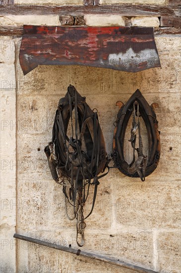 Old horse halter on a farmhouse in the Franconian Open Air Museum