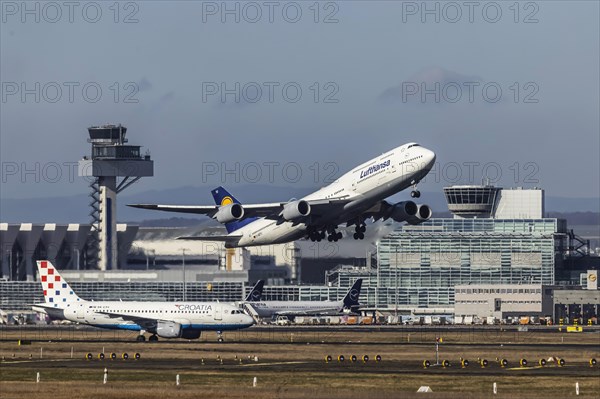 Fraport Airport with aircraft of type Boeing 747