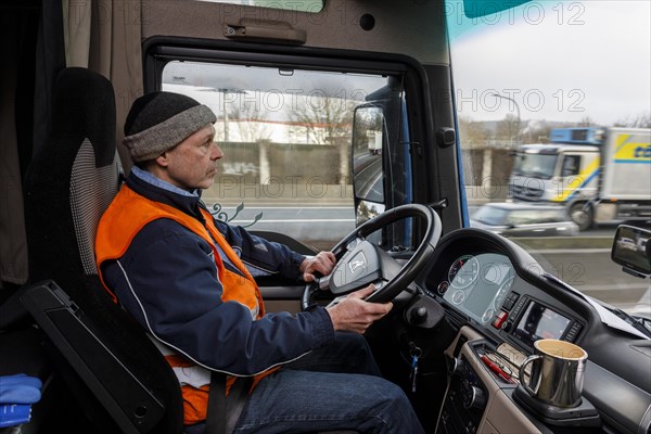 Professional driver in long-distance traffic on the motorway