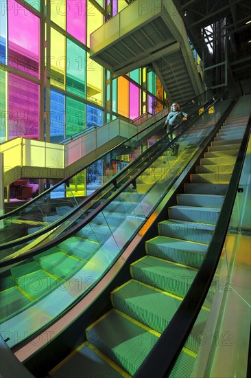 Colorful reflections in the foyer of the Palais des congres de Montreal