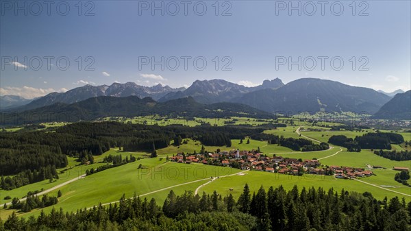 View of the village of Zell im Allgaeu