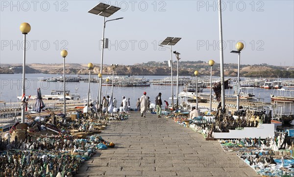 Souvenir stalls on the banks of the Nile