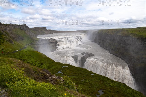 Gullfoss Waterfall on the Hvita River in the South of Iceland