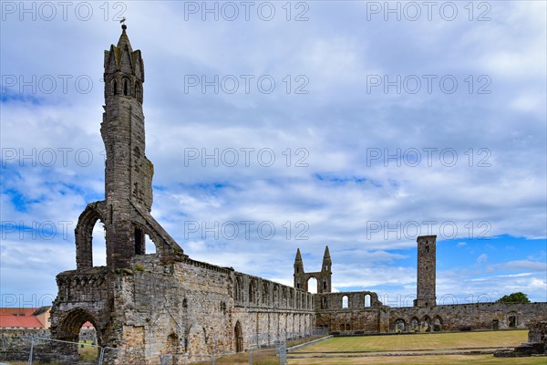 The ruins of St Andrews Cathedral in the Scottish town of St Andrews in the Fife Council Area