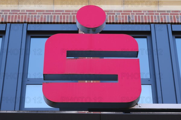 Font and logo Sparkasse on the savings bank building