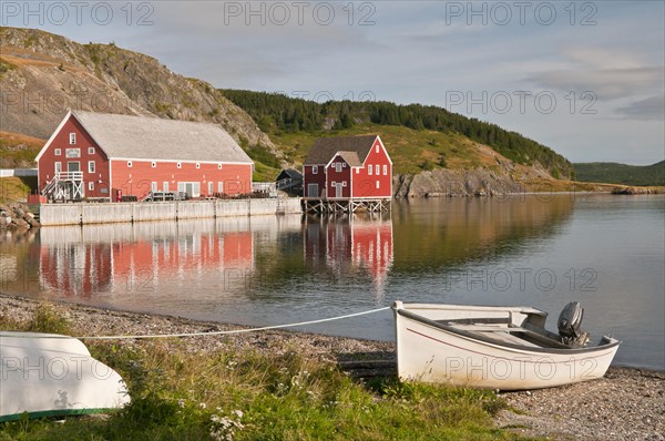 Rising Tide Theatre Arts Centre reflected in Trinity Bay