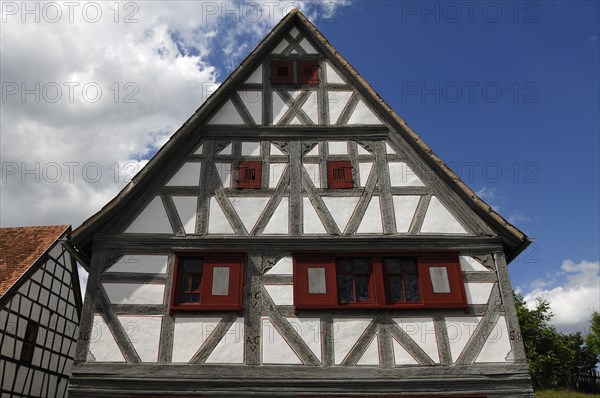 Half-timbered facade of the winegrowers house