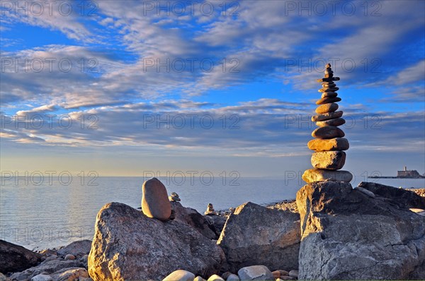 Stone monument on the shore of Lake Constance