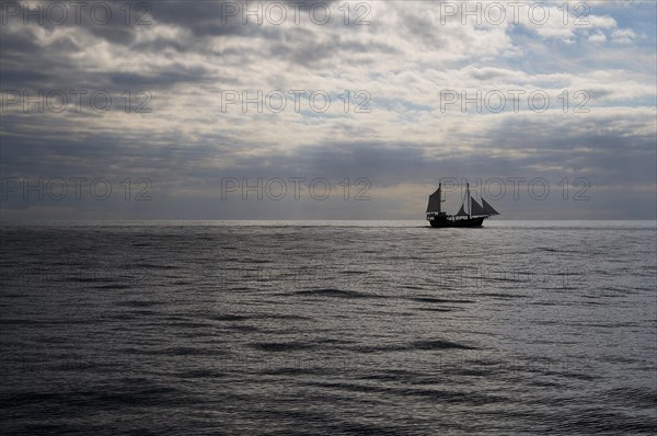 Excursion boat on the Atlantic Ocean off Tenerife