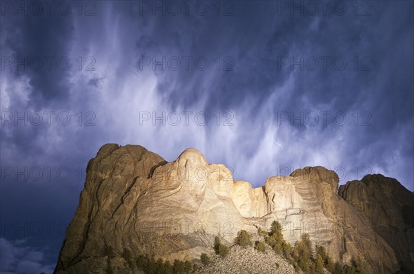 Storm clouds over Mount Rushmore National Memorial