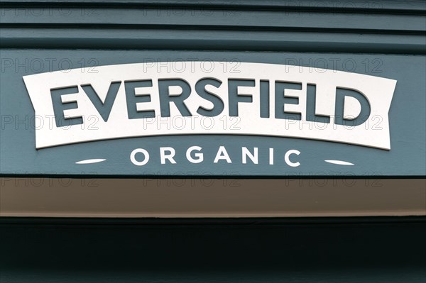 Sign for Eversfield organic food shop