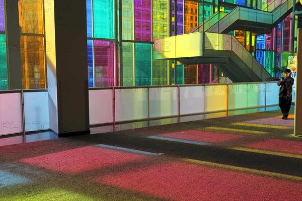 Colorful reflections in the foyer of the Palais des congres de Montreal