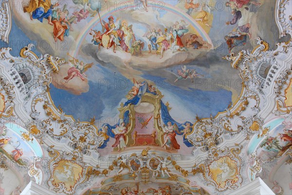 Dome frescoes by Johann Baptist Zimmermann