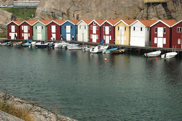 Boathouses in the village of Smoegen