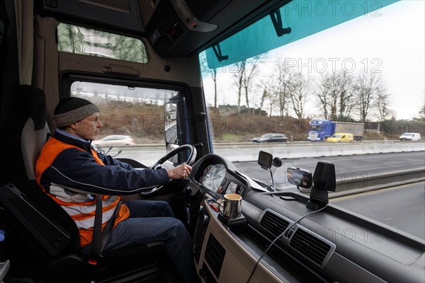 Professional driver in long-distance traffic on the motorway