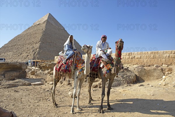 Egyptian men on camelid