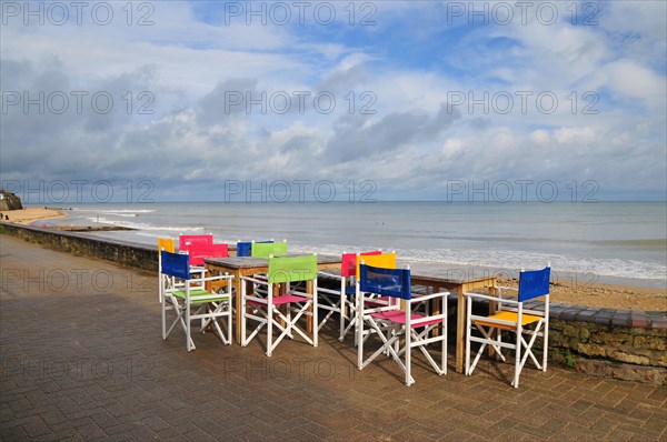 Beach promenade on the Cote de Nacre in Normandy