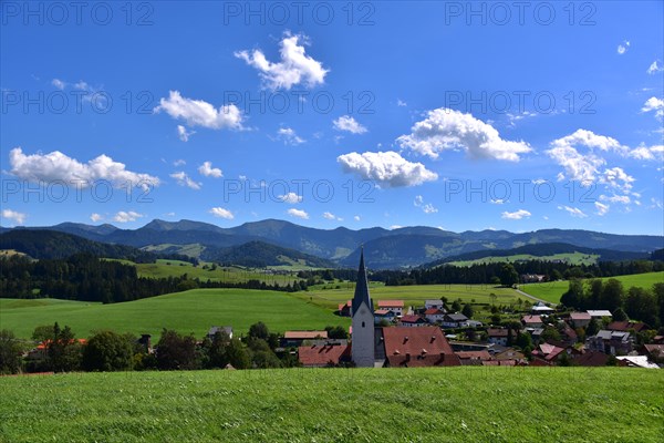 View of Stiefenhofen in West Allgaeu