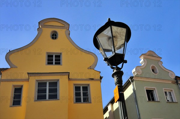 Historic house facades in the old town of Augsburg