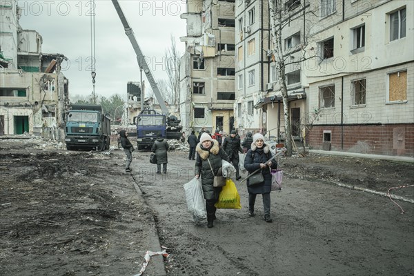 Residents of the house destroyed by a Russian missile