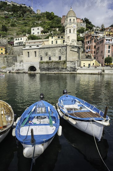 Beach at Vernazza with view of Church of Santa Margherita dAntiochia