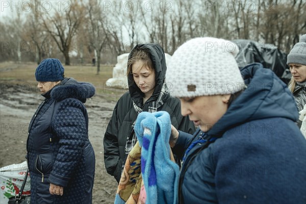 Residents of the house destroyed by a Russian missile