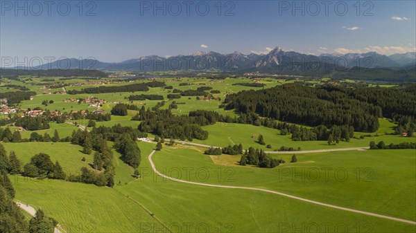 View from Ostallgaeu towards Hopfensee and Saeuling