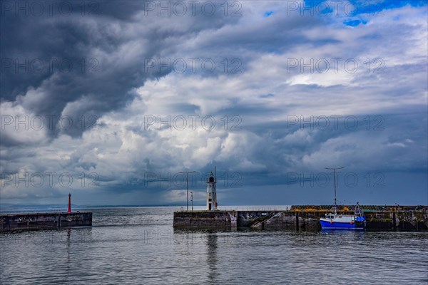 Rain clouds outside the harbour of the fishing village of Antruther